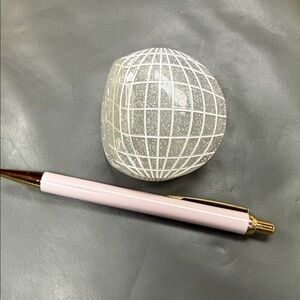 Elegant White and Gold Decorative Stone by [Brand] hair clip